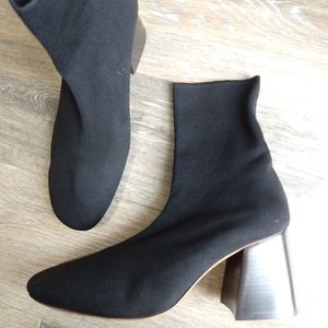Celine Black Knit Sock Bootie Boots 